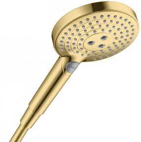 Dušo galvutė Hansgrohe Raindance Select S 120 3jet Polished Gold Optic, aukso sp., 12.5 cm