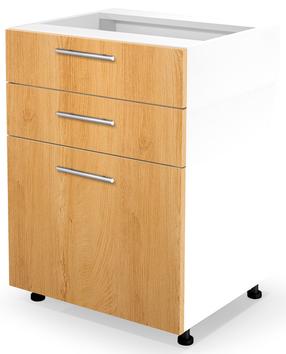 Apatinė virtuvinė spintelė Vento DS3-60/82, ąžuolo sp./balta sp., 52 cm x 60 cm x 82 cm