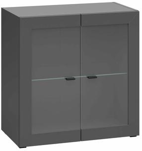 Vitrīna System 64 S707-SFK2W-GF, grafīta krās., 35 cm x 64 cm x 64 cm