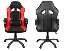 Spēļu krēsls Tracer GameZone Player-One, 52 x 50 x 116 - 126 cm, melna krās./sarkana krās.