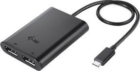 Adapteris i-Tec USB-C - DisplayPort x2 USB-C 3.1 male, Displayport x 2, 0 m, melna krās.