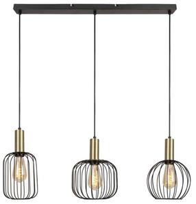 Lampa karināms CristalRecord Sofis 93-204-13-106, E27, 3, zelta krās./melna krās. / melna krās.