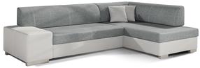 Kampinė sofa Fabio Cover 83, Soft 17, balta sp./pilka sp., dešininė, 167 x 268 cm x 73 cm
