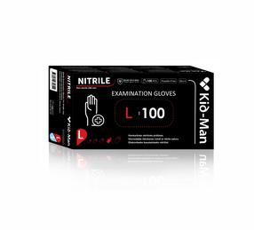 Kindad ühekordsed Kid-Man Nitrile, must v., L, 100 tk