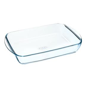 Stikla trauks Pyrex, caurspīdīga krās., 34 cm x 23 cm