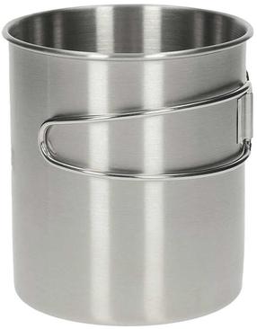 Tass Mil-tec Mug With Handle, roostevaba teras, 9.2 cm, 0.8 l, hall v.