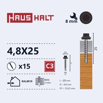 Savisriegis Haushalt, 4.8 mm x 25 mm, 15 vnt.