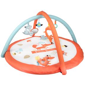 Tegevusmatt Canpol Babies Fox, ⌀ 100 cm, sinine v./oranž v.