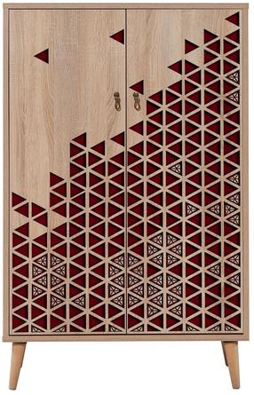 Spintelė Kalune Design Multibox 122, ruda sp./raudona sp., 36 cm x 80 cm x 127 cm
