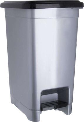 Šiukšliadėžė Orion Narrow, sidabro sp./juoda sp., 25 l, 45 cm x 28 cm