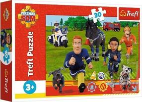 Dėlionė Trefl Ready To Help Fireman Sam 18297, 20 cm x 27 cm, 30 vnt., įvairių spalvų