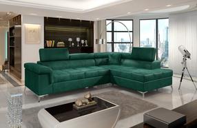 Kampinė sofa Eridano Monolith 37, tamsiai žalia sp., dešininė, 202 x 275 cm x 90 cm