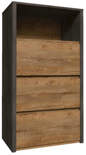 Komoda Gala Meble Montana KS3, ąžuolo sp./pilka sp., 103 cm x 50 cm x 46 cm