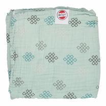 Pledas Lodger Dreamer Xandu Muslin, žalia sp., 120 cm x 120 cm