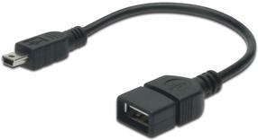 Adapteris Assmann Cable USB / USB-mini Mini USB male, USB 2.0 A female, 0.2 m