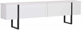 Televizoriaus spintelė Nordure Onera, balta sp./juoda sp., 29.5 cm x 180 cm x 50.5 cm