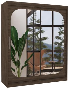 Skapis ADRK Arizona 180, brūna krās., 58 cm x 180 cm x 215 cm, ar spoguli