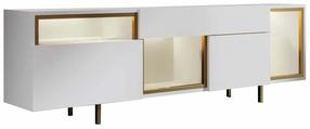 TV-kapp Kalune Design Norm, kuld v./valge v., 32 cm x 180 cm x 55 cm