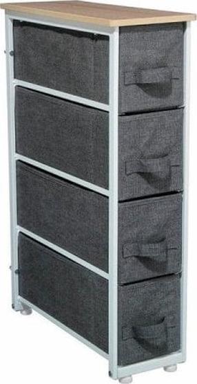 Komoda 5five, balta sp./pilka sp./rusva sp., 73.5 cm x 20 cm x 48 cm