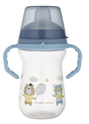 Krūzīte ar snīpi Canpol Babies Bonjour Paris Spout FirstCup, 250 ml, 6+ mēn., plastmasa/silikons, zila krās.