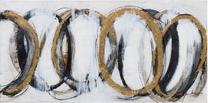 Paveikslas Home4you Oil Painting Gold/ Black Rings, 80 cm x 120 cm