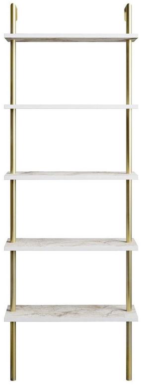 Grīdas plaukts Kalune Design Paula 541HDL1307, zelta krās./balta krās., 174 cm x 60 cm x 22 cm