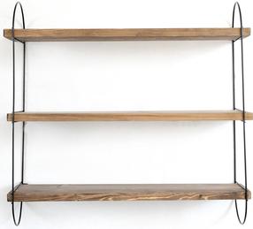 Sieninė lentyna Kalune Design WR041, juoda sp./riešuto sp., 55 cm x 15 cm x 60 cm