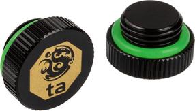 Skysčio aušinimo sistemos priedas BitsPower Touchaqua plug 1/4", juoda/geltona/žalia, 2 vnt.