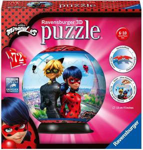 3D puzle Ravensburger Miraculous 11167, 12.9 cm x 12.9 cm, 72 gab., daudzkrāsaina