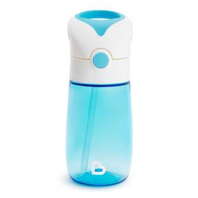 Gertuvė su silikoniniu šiaudeliu Munchkin Flip & Go 90327P, 355 ml, 18 mėn., plastikas/silikonas, mėlyna sp.