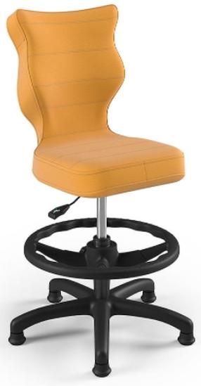 Детское рабочее кресло Petit HC+F VT35, 35 x 37 x 82 - 95 см, черный цв./желтый цв.