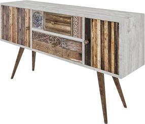 TV staliukas Kalune Design Odense, ruda sp./pilka sp., 120 cm x 35 cm x 65 cm