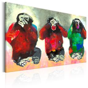 Reprodukcija Artgeist Three Wise Monkeys KR33, 60 cm x 40 cm