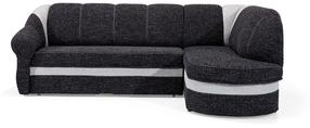 Kampinė sofa Benano Berlin 02, Berlin 10, juoda sp./šviesiai pilka sp., dešininė, 180 x 250 cm x 85 cm
