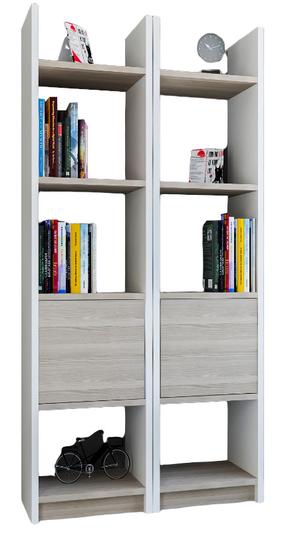 Pastatoma lentyna Kalune Design Esbi 102, balta sp./medžio sp., 150 cm x 29.5 cm x 66.2 cm