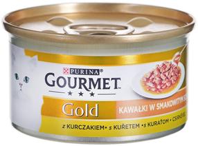Šlapias kačių maistas Purina Gourmet Gold Sauce Delights Chicken, vištiena, 0.085 kg