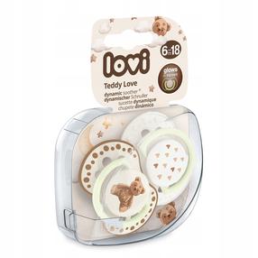 Набор пустышек Lovi Dynamic Teddy Love, 6+ мес., коричневый цв.