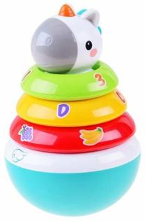 Edukacinė piramidė, vienaragis Hola Roly Poly, įvairių spalvų