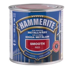 Emaliniai dažai, metalo konkstrukcijoms, apsaugant nuo korozijos Hammerite Smooth, blizgus, 0.25 l, raudona sp.