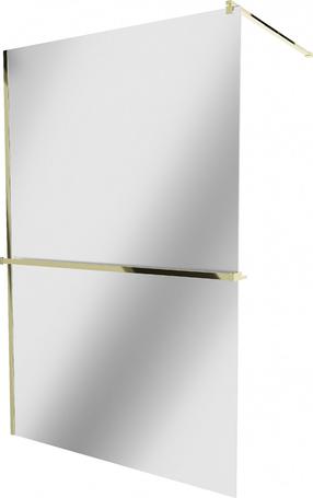 Dušo sienelė Mexen Kioto+ Walk-In, 120 cm x 200 cm, aukso sp./grūdintas