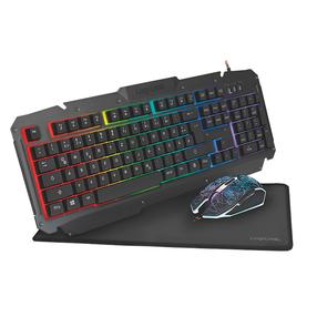 Проводная игровая клавиатура Logilink Gaming-Set ID0185, DE, черный цв./многоцветный