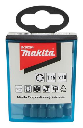 Atsuktuvų antgalių komplektas Makita B-26294, T15, 50 mm, 1/4"
