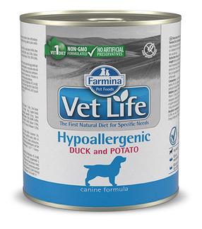 Šlapias šunų maistas Farmina Vet Life Hypoallergenic Duck & Potato, antiena, 0.3 kg