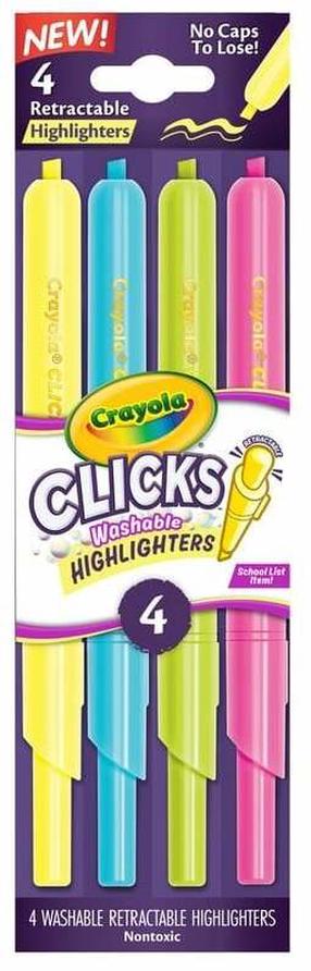 Текстовый маркер Crayola Clicks 58-8390, многоцветный, 4 шт.