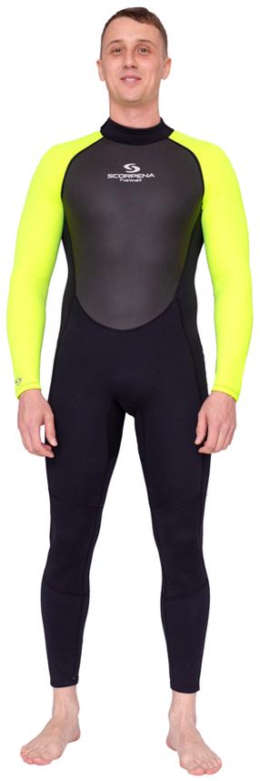 Allveekostüüm Scorpena Hawaii Man 02413, must v./kollane v., L