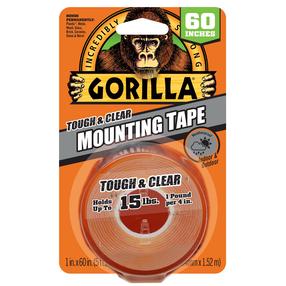 Клейкая полоска Gorilla CLEAR MOUNTING, двусторонняя, 1.5 м x 25.4 мм x 1000