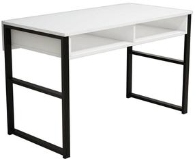 Rašomasis stalas Kalune Design Misto 835PUQ3818, 120 cm x 60 cm, 75 cm, balta sp./juoda sp.