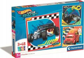 Dėlionė Clementoni Hot Wheels 3 in 1 25313, 21 cm x 20.5 cm, 144 vnt., įvairių spalvų