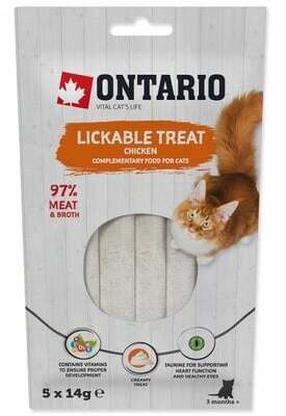 Skanėstas katėms Ontario Lickable Treats Chicken, vištiena, 0.014 kg, 5 vnt.