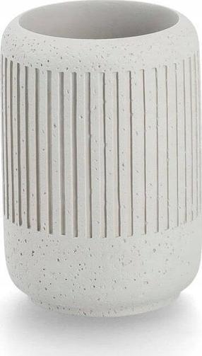 Стакан для зубных щеток Zeller Cement, белый цв., 7 см x 10.2 см x 7 см